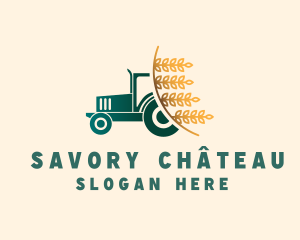 Wheat Farm Tractor logo design