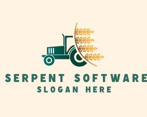 Wheat Farm Tractor logo design