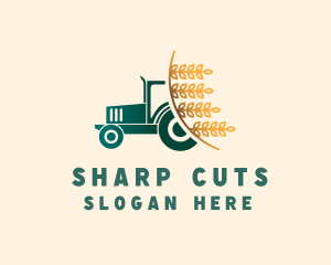 Wheat Farm Tractor logo design