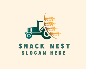 Wheat Farm Tractor logo design