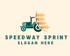 Wheat Farm Tractor logo design