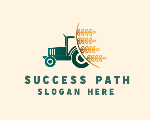 Wheat Farm Tractor logo design