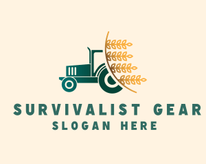 Wheat Farm Tractor logo design