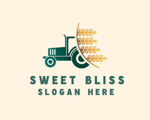 Wheat Farm Tractor logo design