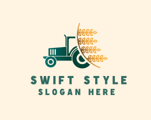 Wheat Farm Tractor logo design