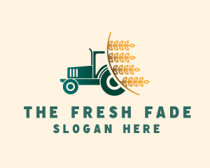 Wheat Farm Tractor logo design