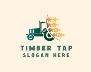 Wheat Farm Tractor logo design