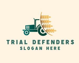 Wheat Farm Tractor logo design