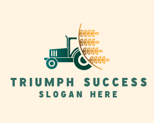 Wheat Farm Tractor logo design