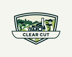 Lawn Grass Field Landscaping logo design