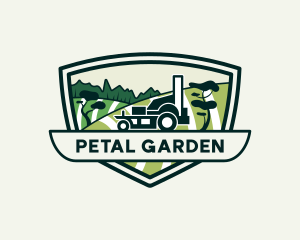 Lawn Grass Field Landscaping logo design