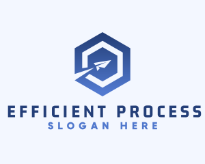 Paper Plane Logistics Hexagon logo design