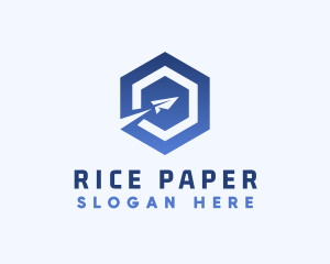 Paper Plane Logistics Hexagon logo design