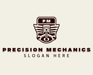 Piston Mechanical Engine logo design