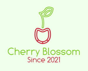 Neon Cherry Fruit  logo design