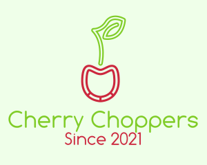 Neon Cherry Fruit  logo design