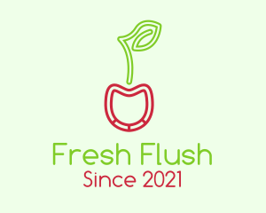 Neon Cherry Fruit  logo design