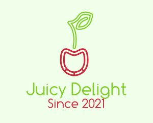 Neon Cherry Fruit  logo design