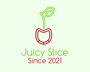 Neon Cherry Fruit  logo design