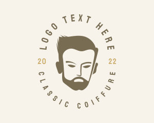 Men Barber Beard logo design