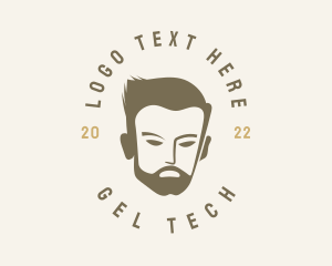 Men Barber Beard logo design
