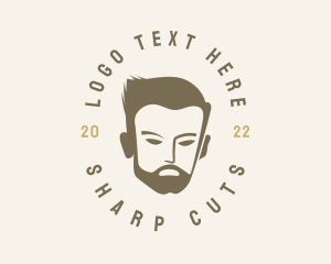 Men Barber Beard logo design