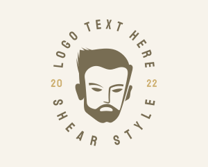 Men Barber Beard logo design