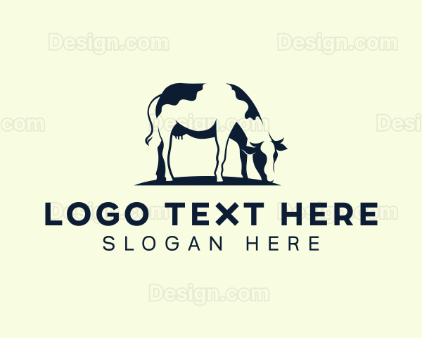 Livestock Cow Farmer Logo