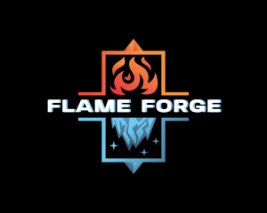 Cooling Ice Fire logo design