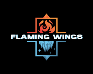 Cooling Ice Fire logo design