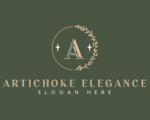 Elegant Leaf Wreath logo design