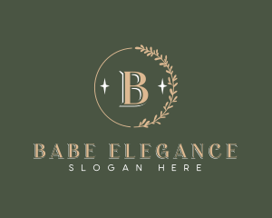 Elegant Leaf Wreath logo design