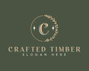 Elegant Leaf Wreath logo design