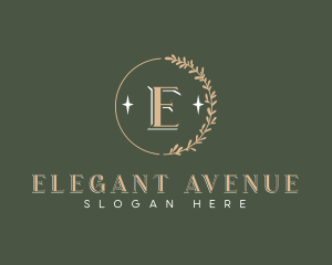 Elegant Leaf Wreath logo design