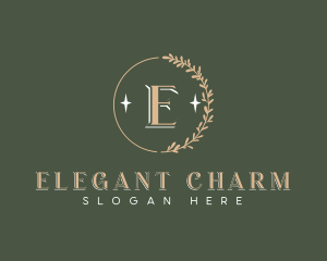 Elegant Leaf Wreath logo design