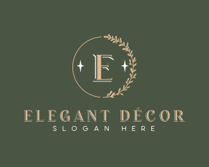 Elegant Leaf Wreath logo design