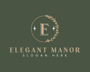 Elegant Leaf Wreath logo design