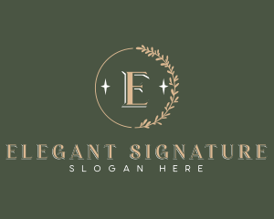 Elegant Leaf Wreath logo design