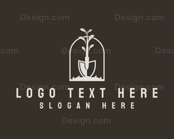 Landscaping Shovel Plant Logo