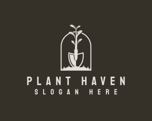 Landscaping Shovel Plant logo design