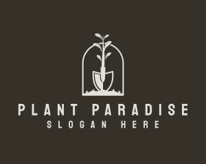 Landscaping Shovel Plant logo design