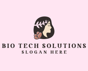 Floral Wreath Woman  logo design