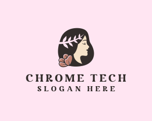 Floral Wreath Woman  logo design