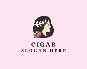 Floral Wreath Woman  logo design