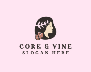 Floral Wreath Woman  logo design