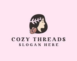 Floral Wreath Woman  logo design