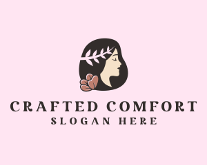 Floral Wreath Woman  logo design