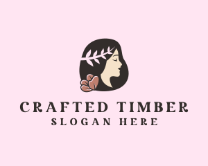 Floral Wreath Woman  logo design