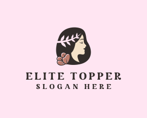 Floral Wreath Woman  logo design