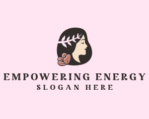 Floral Wreath Woman  logo design